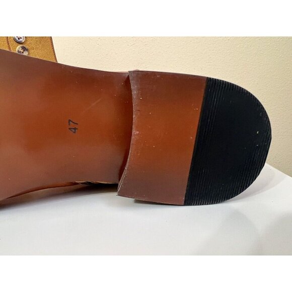 Mens 12 Two Tone Leather Button Boots 1920s Style zip Leather Suede Natbee - Picture 10 of 16